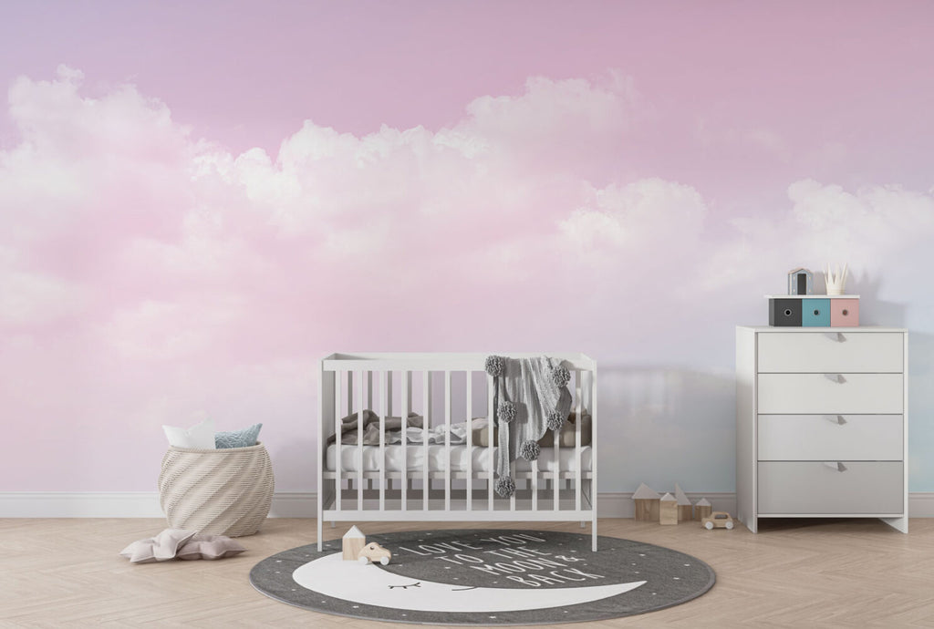 Pink Clouds Wallpaper : Pastel Sky Kids Mural - View 4