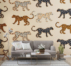 Leopard Wallpaper : Playful Spotted Cats Pattern - View 3