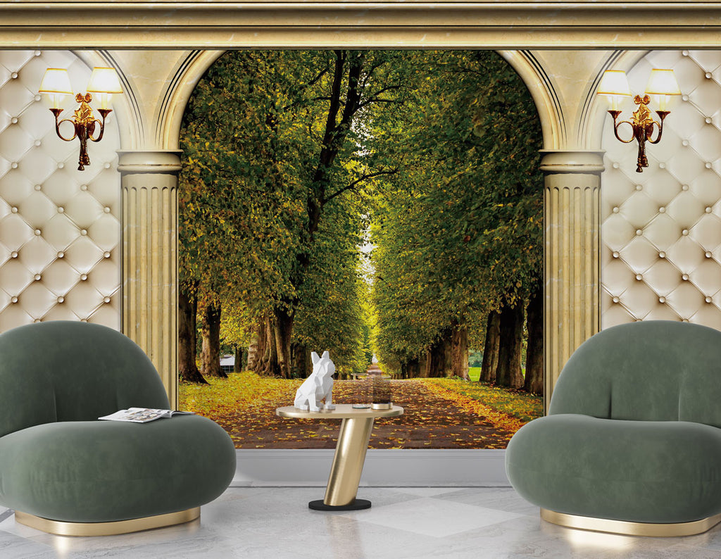 Palace Arch Wallpaper : Green Forest Path View Mural - View 3