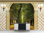 Palace Arch Wallpaper : Green Forest Path View Mural - View 4