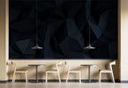 Black 3D Wallpaper : Embossed Geometric Relief Mural