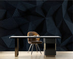 Black 3D Wallpaper : Embossed Geometric Relief Mural - View 3