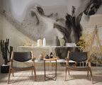 Grey Gold Marble Wallpaper : Smoky Swirl Luxury Mural