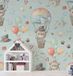 Teddy Bear Balloon Wallpaper : Cute Bears Kids Pattern