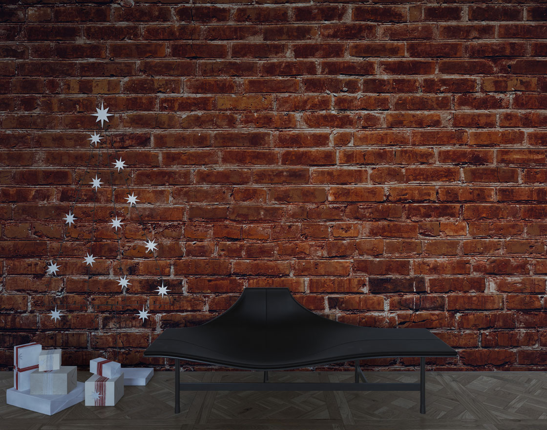 Rustic Red Brick Wallpaper : Old Brick Wall Mural - View 2