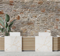 Cream Stone Wall Wallpaper : Natural Rubble Stone Mural