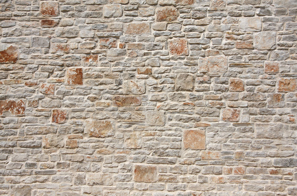 Cream Stone Wall Wallpaper : Natural Rubble Stone Mural - flat design