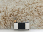 Sheepskin Texture Wallpaper : Cream Wool Fur Mural