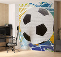 Soccer Ball Graffiti Wallpaper : White Brick Football Mural