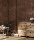 Chocolate Concrete Wallpaper : Warm Brown Plaster Texture Mural - View 4