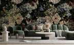 Dark Butterfly Rose Wallpaper : Moody Floral Mural