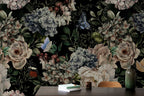 Dark Butterfly Rose Wallpaper : Moody Floral Mural - View 3