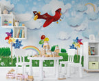 Pinwheel Rainbow Wallpaper : Balloons and Sky Kids Mural