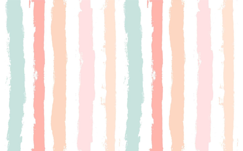 Pastel Stripe Wallpaper : Painted Kids Room Mural - flat design
