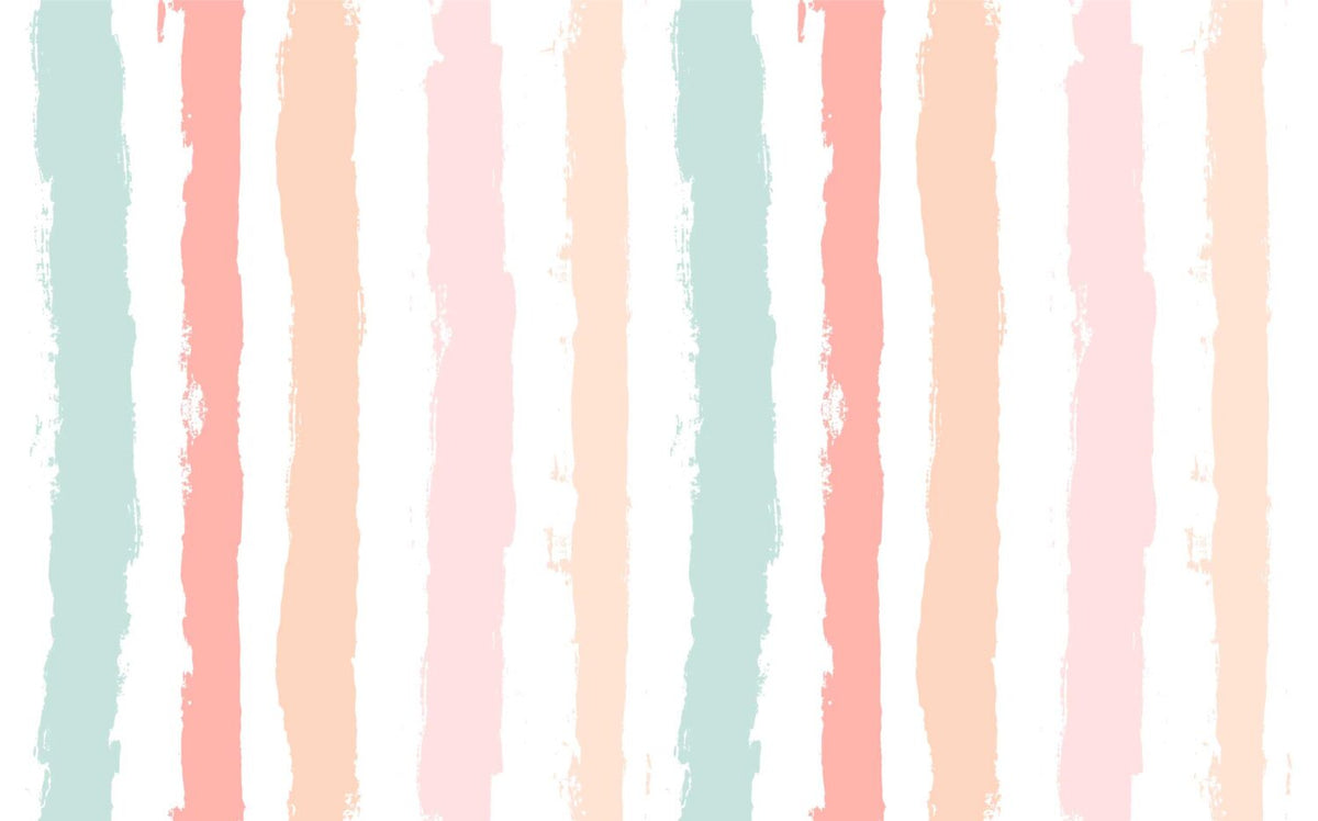 Pastel Stripe Wallpaper : Painted Kids Room Mural - flat design