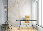 Gold Line Wallpaper : Minimal Thin Stripe Mural - View 2