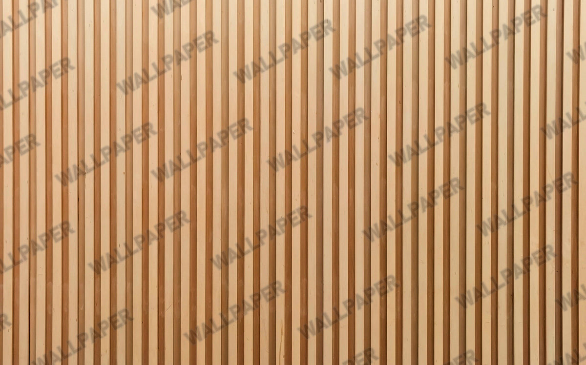Wood Slat Wallpaper : Brown Vertical Panel Mural - View 2