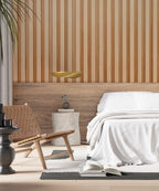 Wood Slat Wallpaper : Brown Vertical Panel Mural - View 4