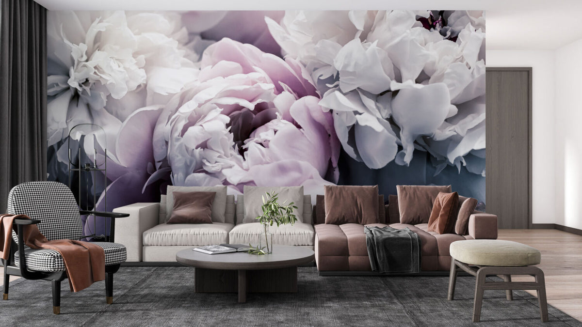 Purple Peony Wallpaper : Close-Up Lilac Flower Mural - View 2