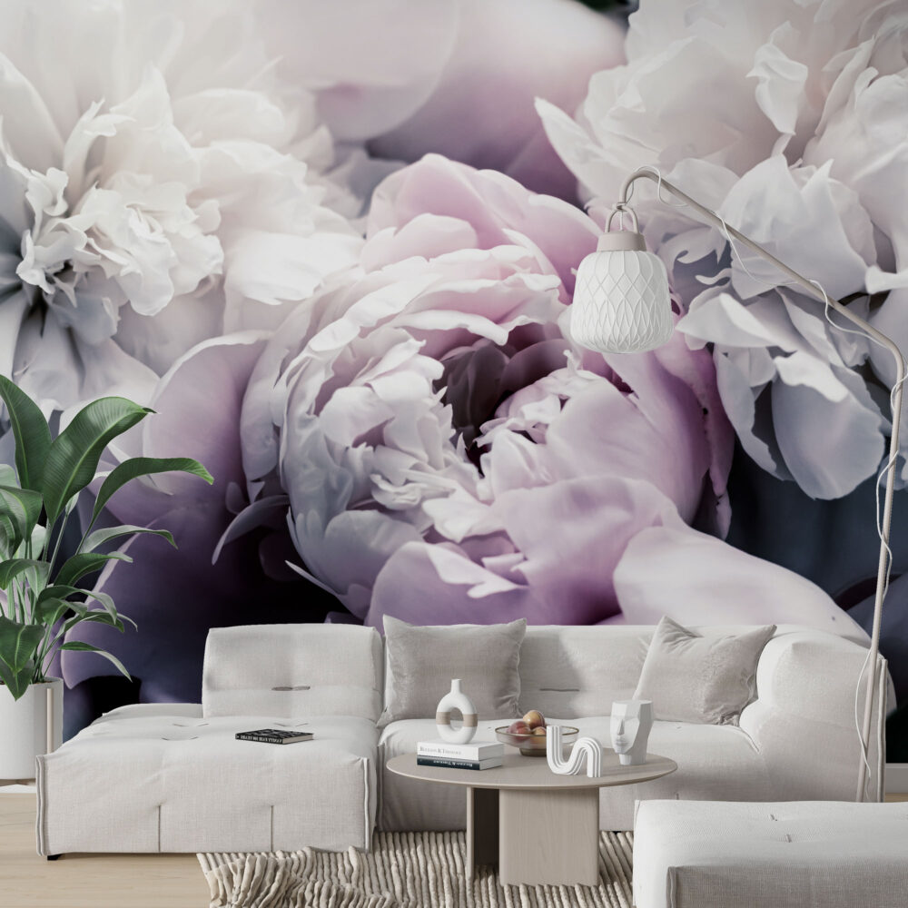 Purple Peony Wallpaper : Close-Up Lilac Flower Mural - View 4