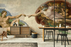 Creation of Adam Wallpaper : Renaissance Fresco Art Mural