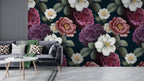 Dark Rose Wallpaper : Purple And Pink Bloom Pattern - View 2