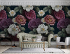 Dark Rose Wallpaper : Purple And Pink Bloom Pattern