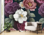 Dark Rose Wallpaper : Purple And Pink Bloom Pattern - View 4