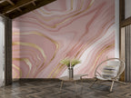 Rose Gold Marble Wallpaper : Pink Agate Swirl Mural - View 4