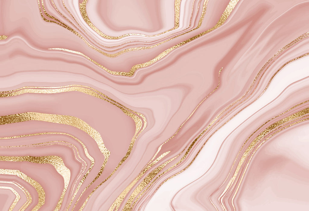 Rose Gold Marble Wallpaper : Pink Agate Swirl Mural - flat design