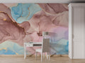 Pink and Blue Ink Wallpaper : Pastel Alcohol Ink Mural