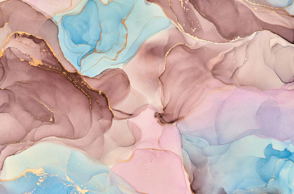 Pink and Blue Ink Wallpaper : Pastel Alcohol Ink Mural - flat design
