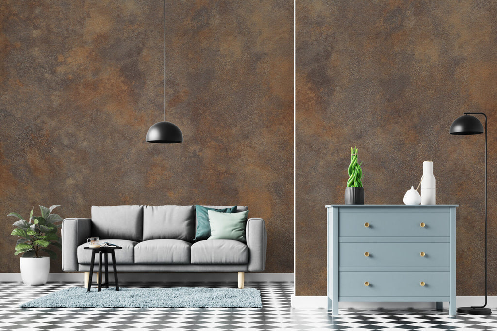 Rust Brown Texture Wallpaper : Weathered Metal Wall Mural - View 2