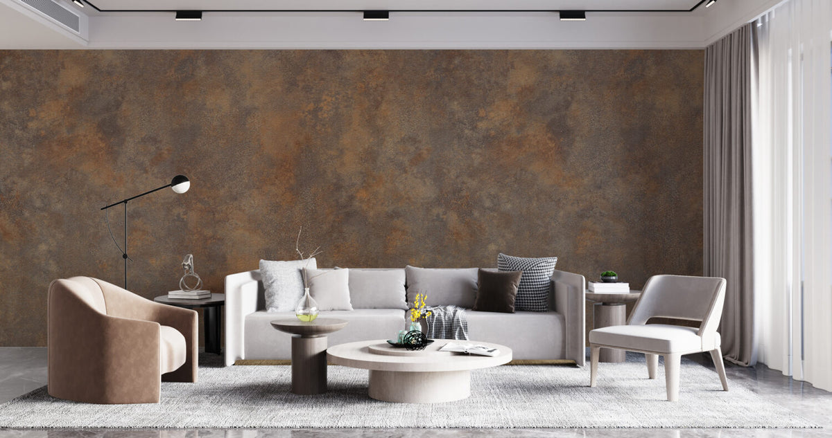 Rust Brown Texture Wallpaper : Weathered Metal Wall Mural - View 3