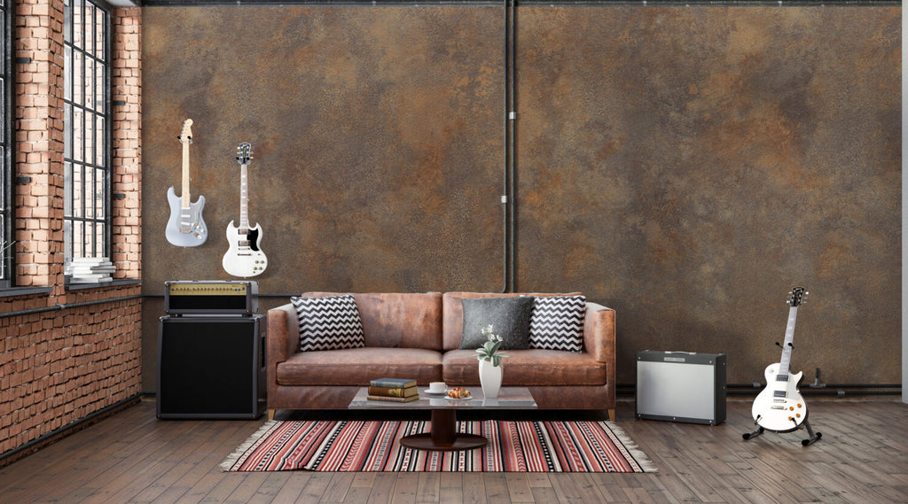 Rust Brown Texture Wallpaper : Weathered Metal Wall Mural