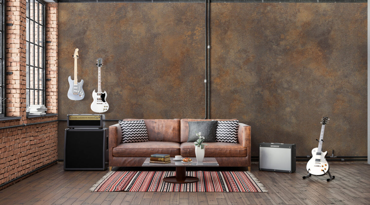 Rust Brown Texture Wallpaper : Weathered Metal Wall Mural