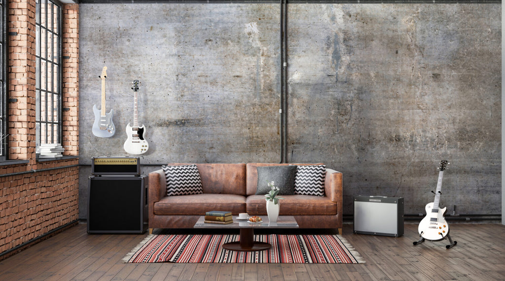 Raw Concrete Wallpaper : Grey Industrial Wall Mural - View 3