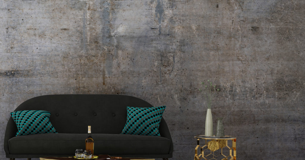Raw Concrete Wallpaper : Grey Industrial Wall Mural - View 4