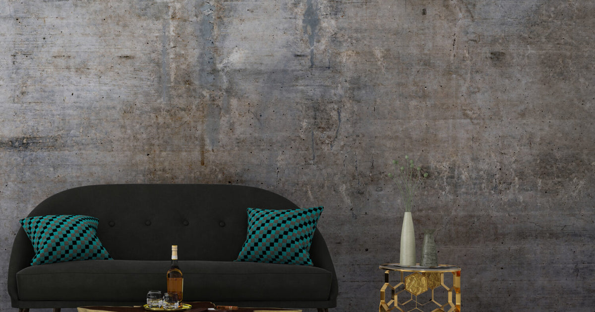 Raw Concrete Wallpaper : Grey Industrial Wall Mural - View 4