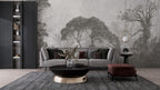 Grey Misty Trees Wallpaper : Soft Forest Silhouette Mural - View 3