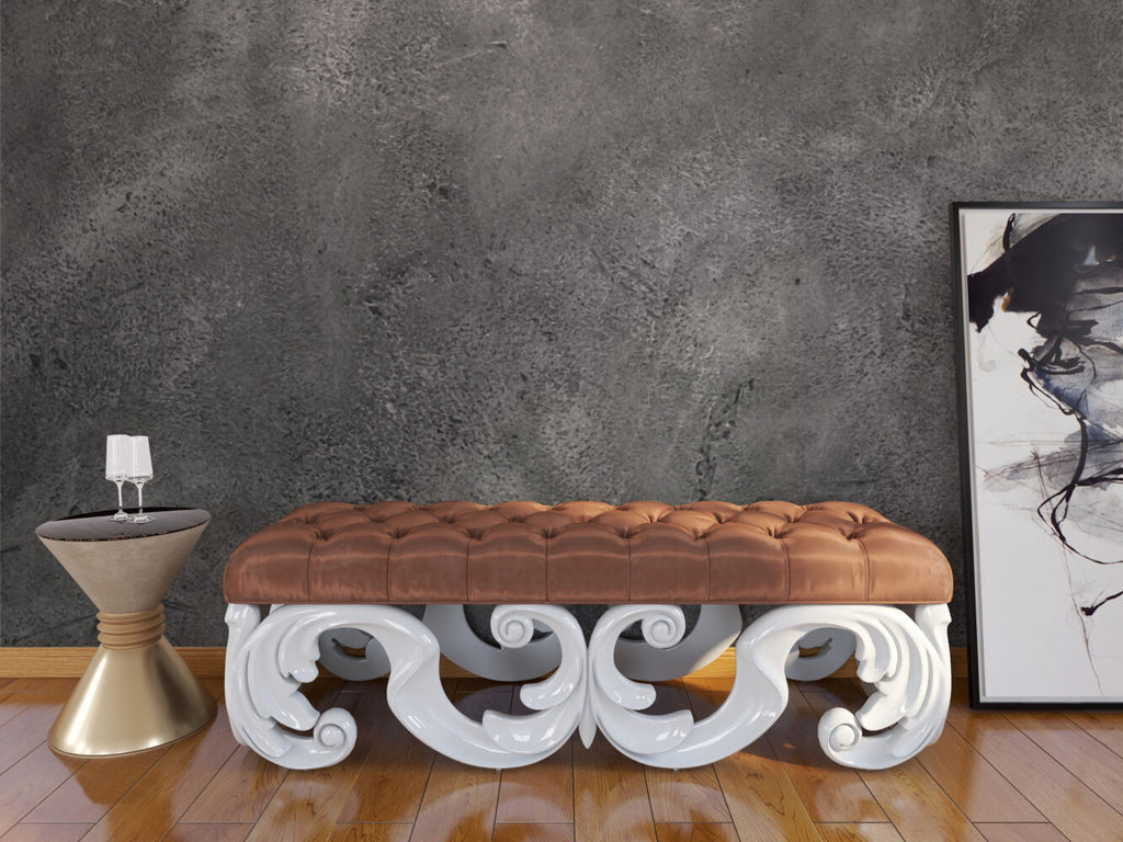 Dark Grey Concrete Wallpaper : Smooth Cement Texture Mural - View 2