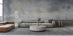 Aged Concrete Wallpaper : Grey and Blue Weathered Wall Mural - View 2