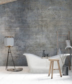 Aged Concrete Wallpaper : Grey and Blue Weathered Wall Mural