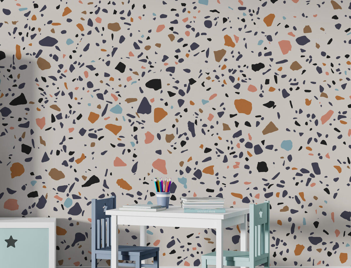 Terrazzo Wallpaper : Colorful Stone Chip Pattern Mural