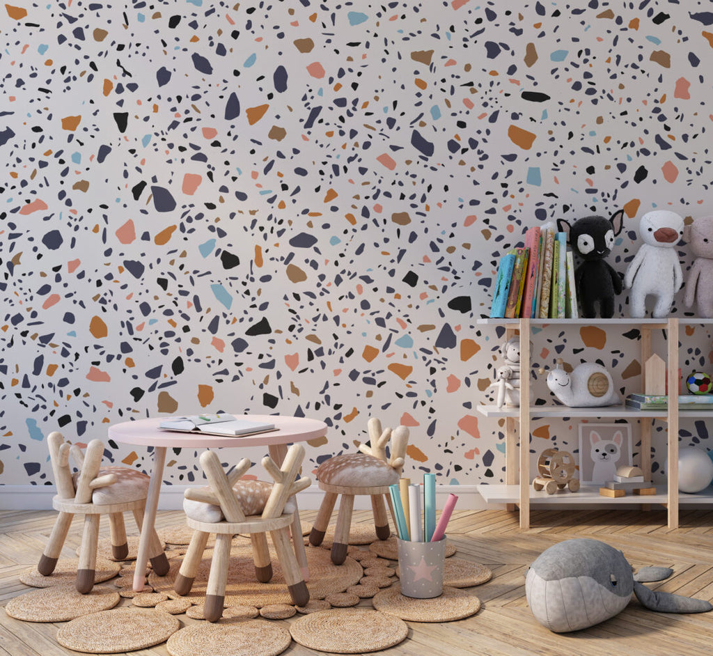 Terrazzo Wallpaper : Colorful Stone Chip Pattern Mural - View 3