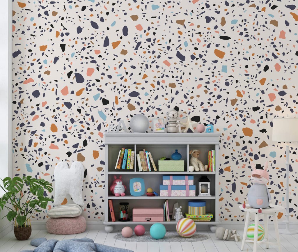 Terrazzo Wallpaper : Colorful Stone Chip Pattern Mural - View 4