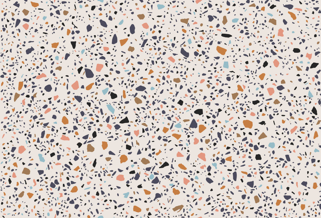 Terrazzo Wallpaper : Colorful Stone Chip Pattern Mural - flat design