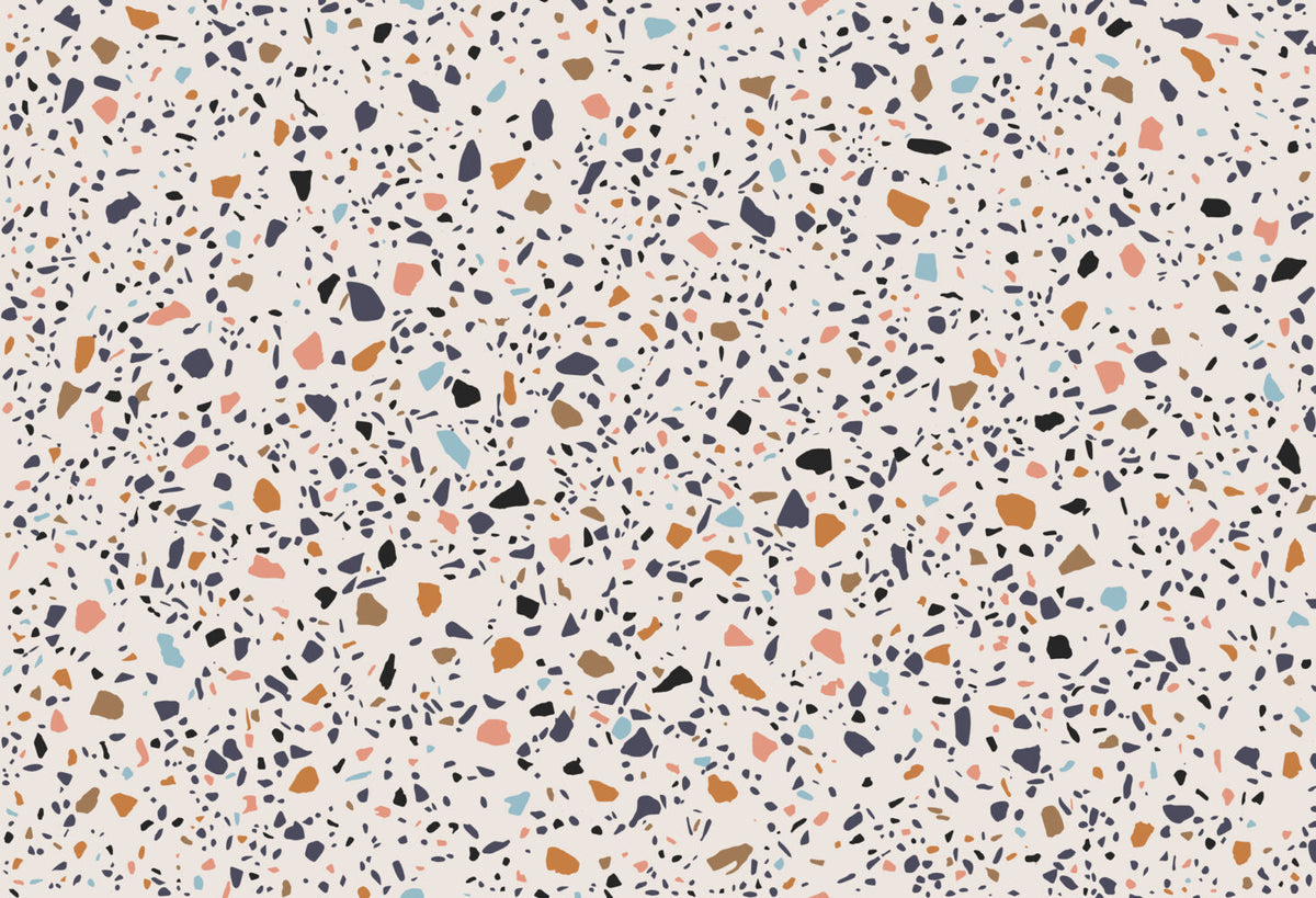 Terrazzo Wallpaper : Colorful Stone Chip Pattern Mural - flat design