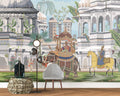 Royal Procession Wallpaper : Indian Palace and Elephant Mural