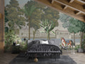 Palace Lake Scenic Wallpaper : Palms, Horse and Waterfront Mural